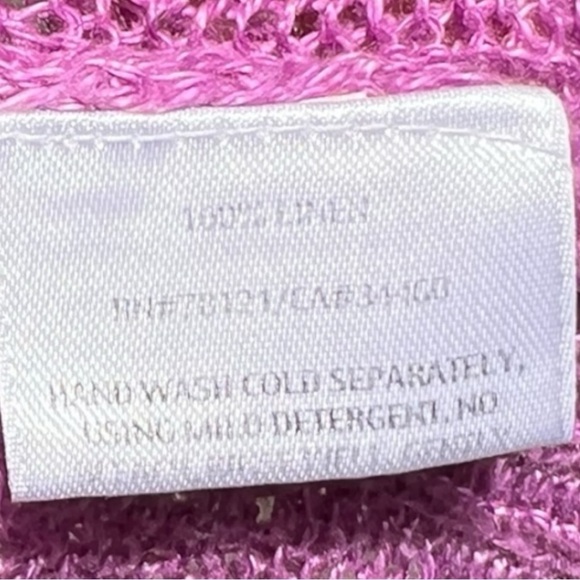 🌻Eileen Fisher Purple Linen Lagenlook Short Sleeve Knit Cardigan Size S Petite - Picture 11 of 13